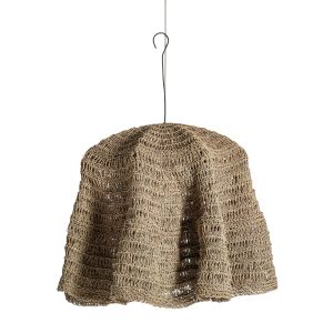 Lámpara de colgar Wave de estilo boho, fabricado en fibra natural en color marrón.