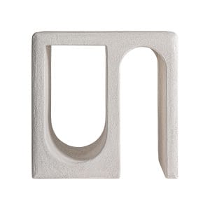 Mesa auxiliar arnsberg de estilo contemporáneo, fabricado en madera dm en color blanco roto.