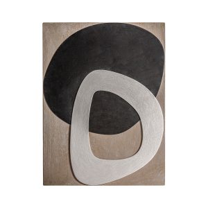 Lienzo Pettenberg de estilo contemporáneo, fabricado en madera dm en color marrón, combinado con lienzo en color tonos neutros con acabado artesanal.