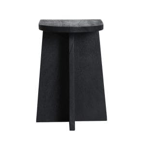 Mesa auxiliar znin de estilo contemporáneo, fabricado en madera de mango en color negro.