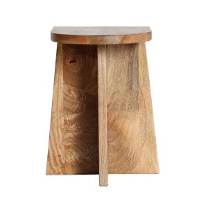 Mesa auxiliar znin de estilo contemporáneo, fabricado en madera de mango en color marrón claro.