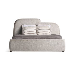 Cama Verna de estilo contemporáneo, fabricado en poliéster en color gris con acabado jaspeado, combinado con madera de pino en color marrón. Producto desmontable.
