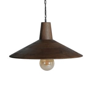 Lámpara de colgar redonda oplev de estilo contemporáneo, fabricado en madera de mango en color marrón.