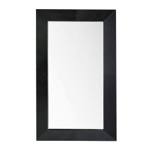 Espejo Kilde de estilo minimalista, fabricado en madera de fresno en color negro, combinado con espejo y madera dm.