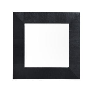 Espejo Kilde de estilo minimalista, fabricado en madera de ébano en color negro, combinado con espejo y madera dm.
