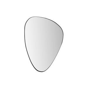 Espejo Kalid de estilo industrial, fabricado en hierro en color negro, combinado con madera dm y espejo.