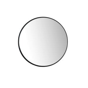 Espejo Kalid de estilo industrial, fabricado en hierro en color negro, combinado con madera dm y espejo.