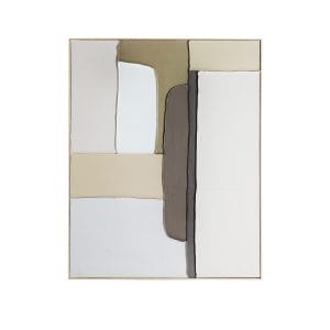 Cuadro Talum de estilo contemporáneo, fabricado en lienzo en color beige, combinado con madera de pino en color tonos en verde en color tonos en marrón.