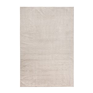 Alfombra Leika de estilo clásico, fabricado en viscosa en color beige, combinado con poliéster.