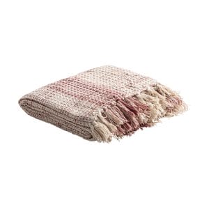 Plaid Saheler de estilo clásico, fabricado en algodón en color beige en color burdeos.