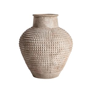 Tinaja Donie de estilo clásico, fabricado en cemento en color beige.