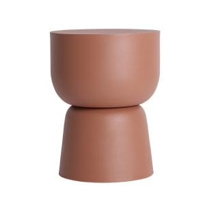 Mesa auxiliar Terra de estilo contemporáneo, fabricado en hierro en color marrón con acabado mate.