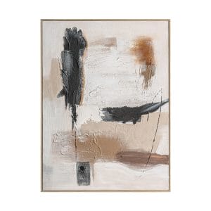 Cuadro Levi de estilo contemporáneo, fabricado en lienzo en color tonos en marrón, combinado con poliestireno en color arena.