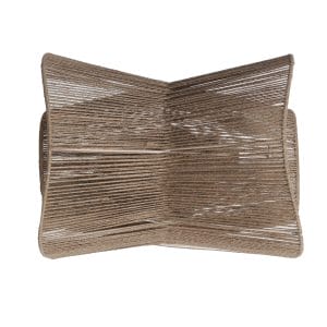 Aplique Korda de estilo boho, fabricado en yute en color marrón, combinado con hierro en color oro.