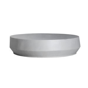 Mesa de centro Loches de estilo contemporáneo, fabricado en hormigón armado en color gris.