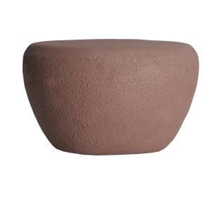 Mesa de centro Thouars de estilo contemporáneo, fabricado en hormigón armado en color marrón con acabado rugoso.