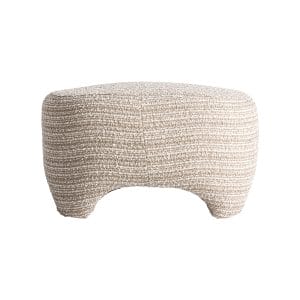 Reposapiés Nuba de estilo contemporáneo, fabricado en poliéster en color beige.