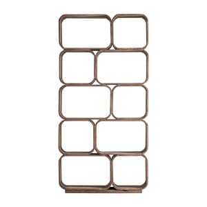 Estanteria Grid de estilo contemporáneo, fabricado en madera de mango en color marrón.