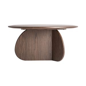 Mesa de centro Arko de estilo contemporáneo, fabricado en madera dm en color marrón, combinado con chapa de madera.