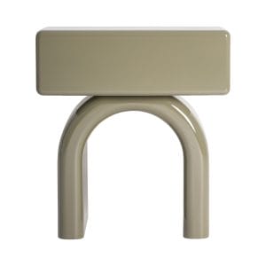 Mesita de noche Stage de estilo contemporáneo, fabricado en madera dm en color verde con acabado brillo.