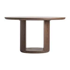 Mesa comedor Arko de estilo contemporáneo, fabricado en madera dm en color marrón, combinado con chapa de madera. Producto desmontable.