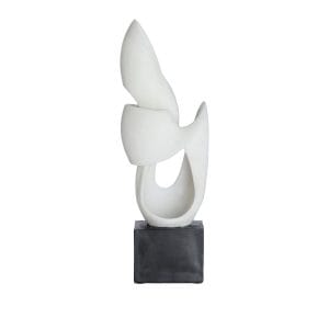 Figura decorativa Lume de estilo contemporáneo, fabricado en resina en color blanco en color negro.