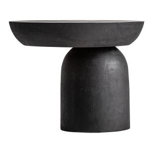 Mesa auxiliar Betroka de estilo étnico, fabricado en madera suar en color negro.