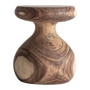 Mesa auxiliar Bezaha de estilo contemporáneo, fabricado en madera suar en color marrón.