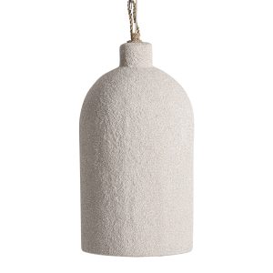 Lámpara de colgar Narnai de estilo contemporáneo, fabricado en madera suar en color beige.