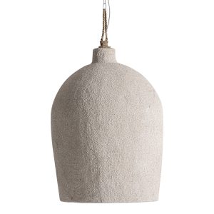 Lámpara de colgar Narnai de estilo contemporáneo, fabricado en madera suar en color beige.