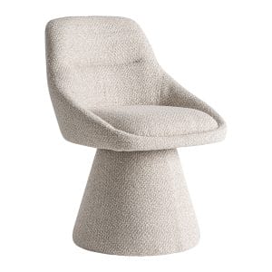 Sillón giratorio Essen de estilo contemporáneo, fabricado en algodón en color beige, combinado con metal. Producto desmontable.