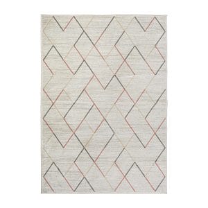 Alfombra Kadra de estilo contemporáneo, fabricado en poliéster en color beige.