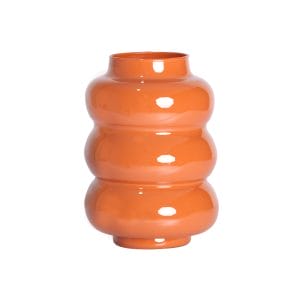Jarrón Igor de estilo contemporáneo, fabricado en cristal en color naranja con acabado brillo.