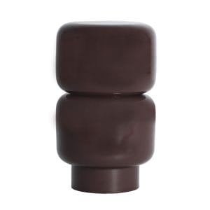 Mesa auxiliar Moka de estilo contemporáneo, fabricado en hierro en color chocolate con acabado brillo.