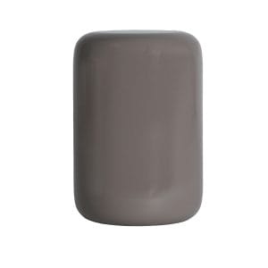 Mesa auxiliar Asheisa de estilo contemporáneo, fabricado en hierro en color topo con acabado brillo.