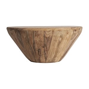 Mesa de centro Erloy de estilo rústico, fabricado en madera de teka reciclada en color marrón claro con acabado envejecido.