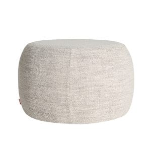 Reposapiés Bergun de estilo contemporáneo, fabricado en poliéster en color beige, combinado con madera dm.