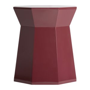 Mesa auxiliar Bled de estilo contemporáneo, fabricado en madera dm en color rojo.