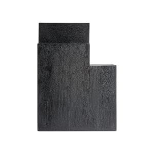 Mesa auxiliar Pètria de estilo contemporáneo, fabricado en madera de mango en color negro con acabado arenado.