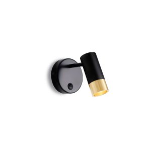 Aplique de Pared de aluminio MB6125-BKG Dorado, Negro 120.0x150x130 mm