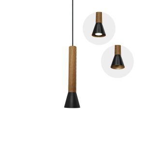 Lámpara de techo MD2452-BK Natural, Negro 95.0x370x1500 mm