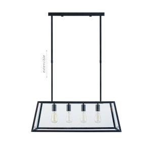 Lámpara de techo MD6206-BK Negro, Transparente 750.0x280x280 mm
