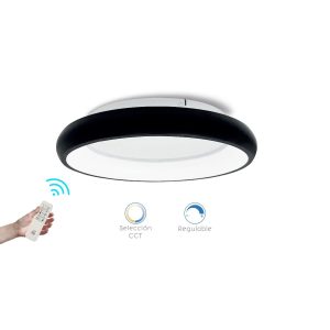 Plafón Techo MX9234-450BK Negro 410.0x410x100 mm