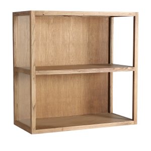 Libreria modular bern de estilo colonial, fabricado en madera de pino reciclado en color marrón, combinado con cristal. Compatible con: 33122.