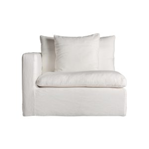Módulo sofá esquinero agde, en color blanco liso, de estilo art deco. Fabricado en lino, combinado con algodón y espuma. Producto desmontable, desenfundable. Compatible con: 35112,35111,35114.