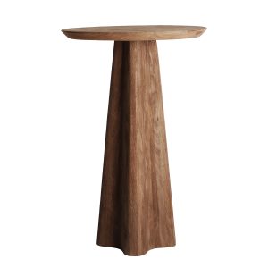 Mesa bar Keale de estilo contemporáneo, fabricado en madera de mango en color marrón.