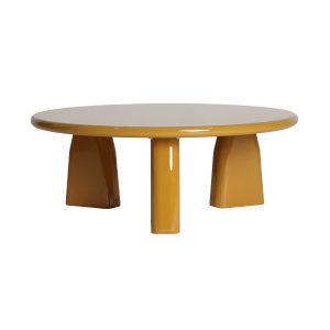 Mesa de centro Provenza de estilo kitsh, fabricado en madera en color mostaza con acabado lacado. Producto desmontable.