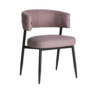 Silla Merano de estilo contemporáneo, fabricado en poliéster en color morado con acabado jaspeado, combinado con hierro en color negro. Producto desmontable.