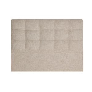 Cabezal Sauzet de estilo contemporáneo, fabricado en poliéster en color marfil, combinado con madera contrachapada y espuma.
