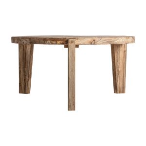 Mesa de centro lux de estilo colonial, fabricado en madera de teka reciclada en color marrón con acabado envejecido. Producto desmontable.